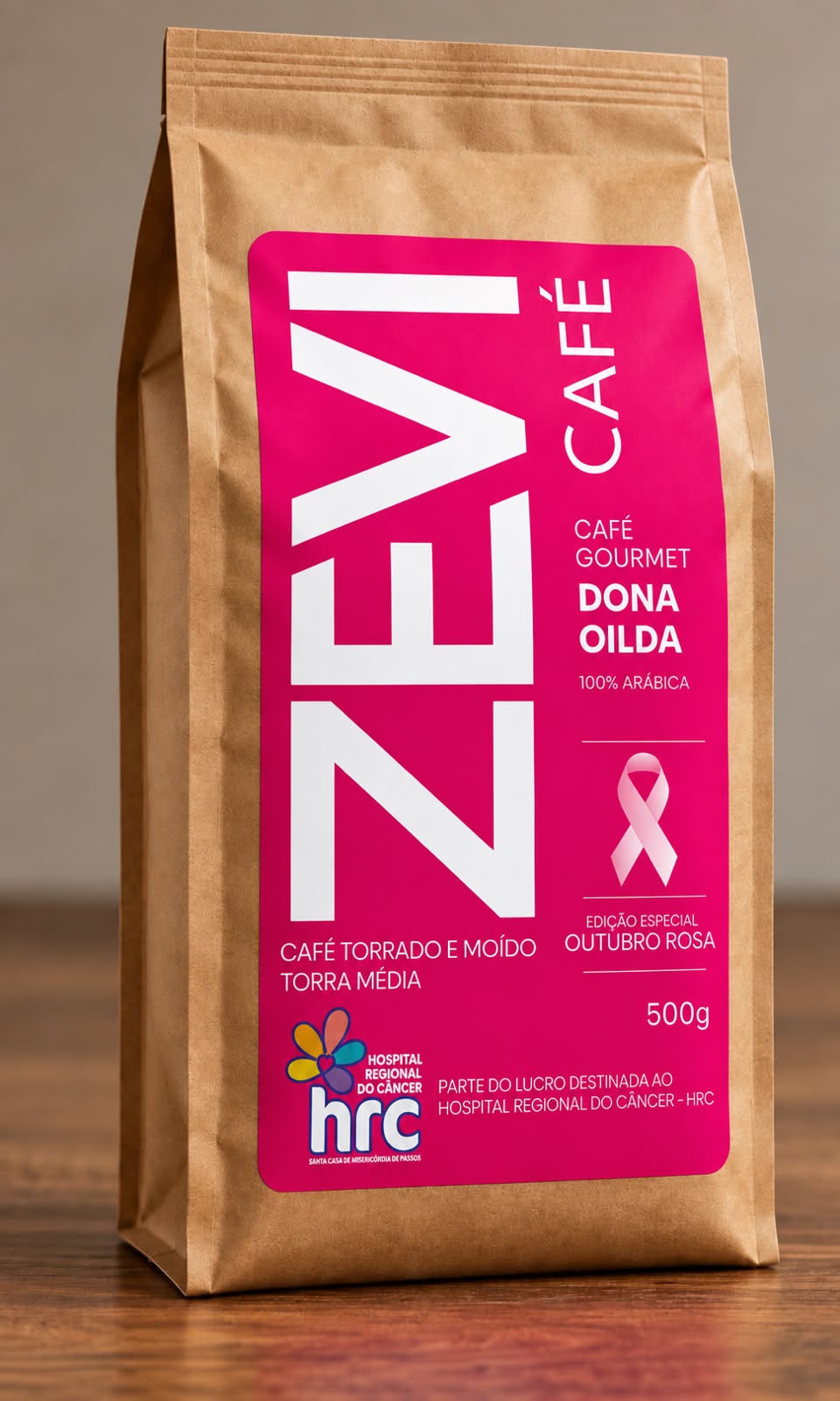 Edição Especial Outubro Rosa - Café ZEVI Gourmet Moído - Pacote 500g
